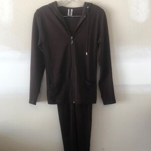New Mix Brown two piece jacket and leggings Hooded trackSet New without tags